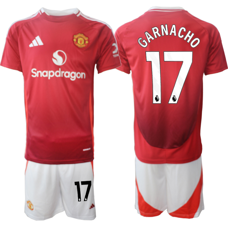 Men 2024-2025 Club Manchester United home Red #17 Soccer Jersey->manchester united jersey->Soccer Club Jersey